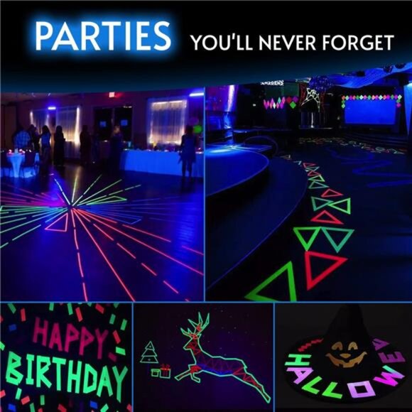 Blacklight Reactive Glow Tape | Premium UV Fluorescent Neon Party Gift for Event - Picture 5 of 7